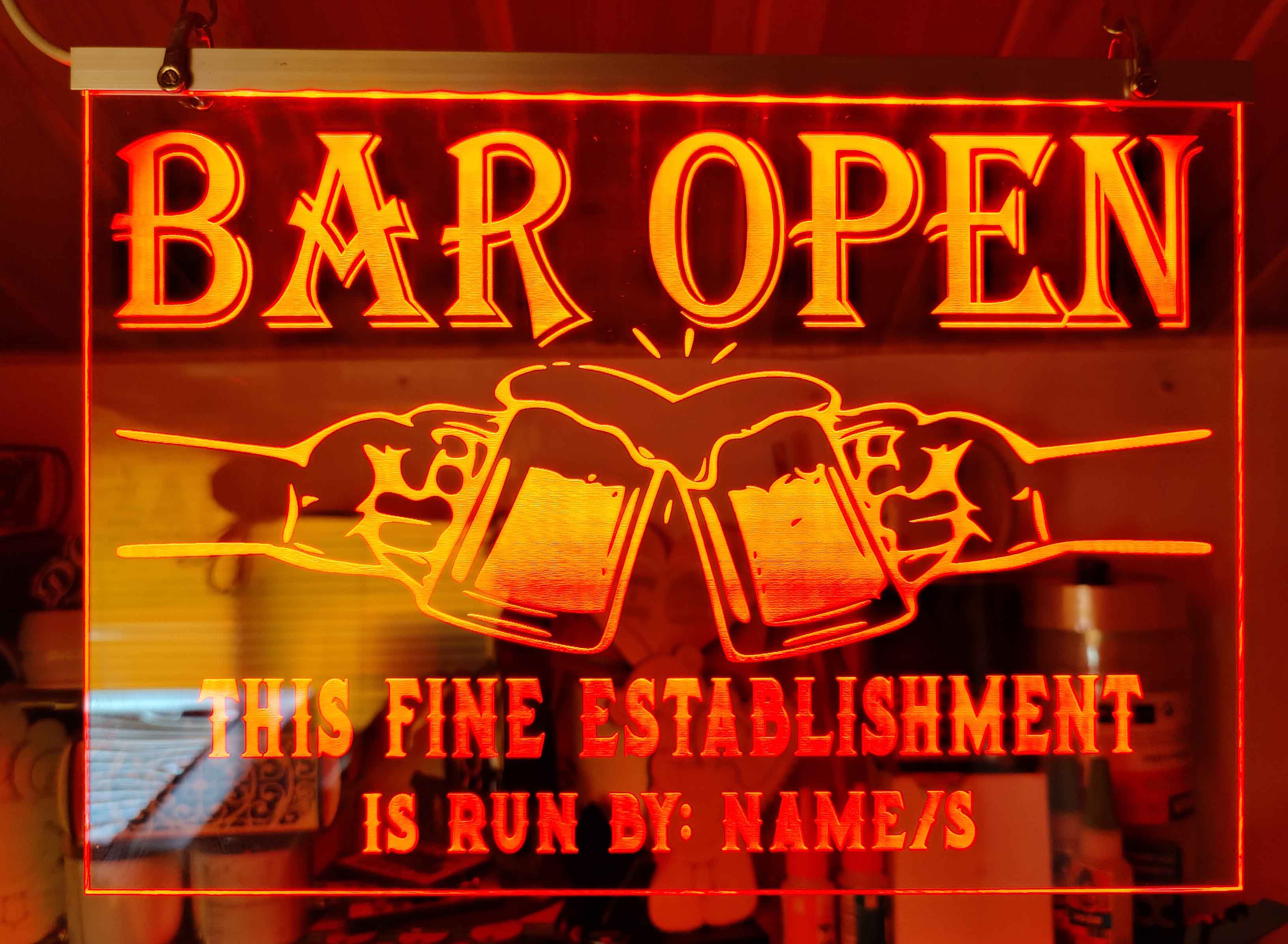Persoanlised light up bar sign led 